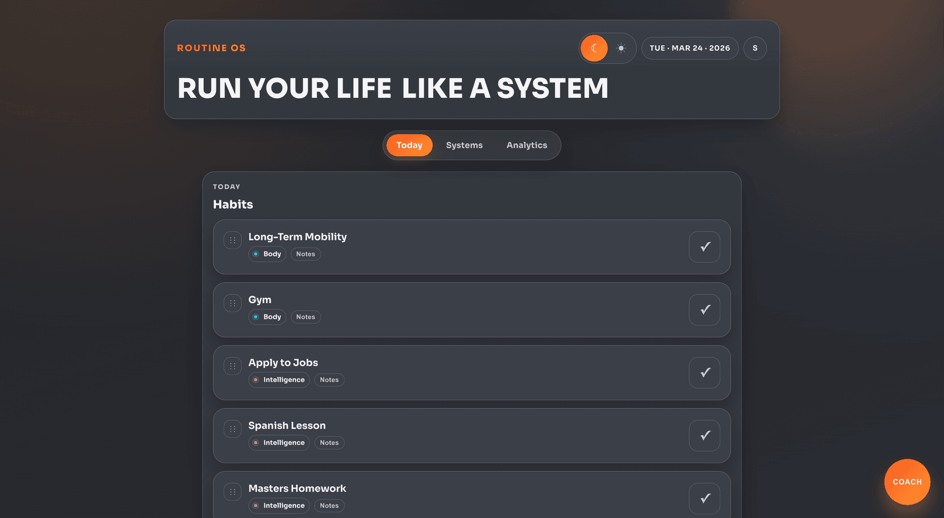 RoutineOS Habit System